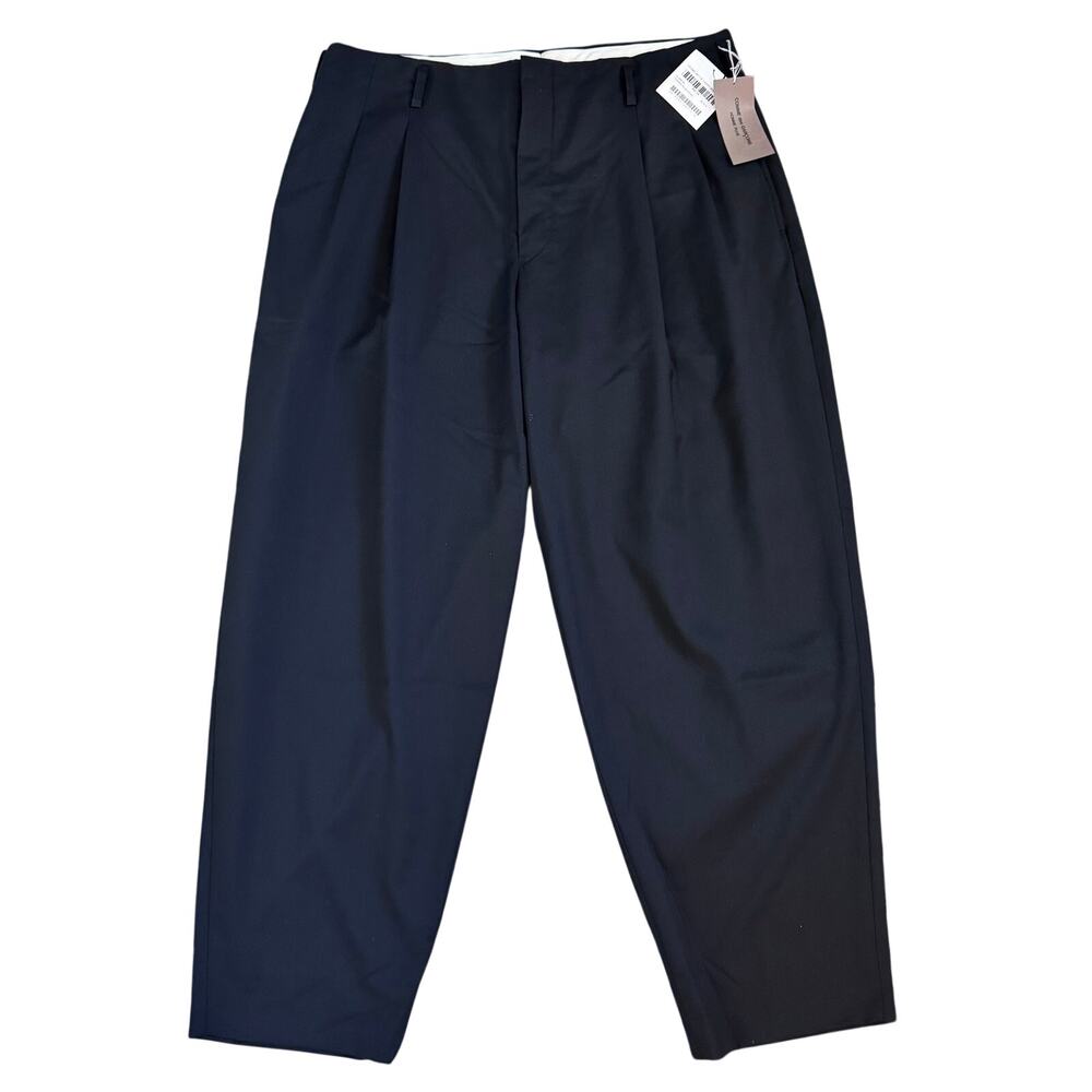 Comme des Garcons Men's Black Wide Leg Pleated Trousers L